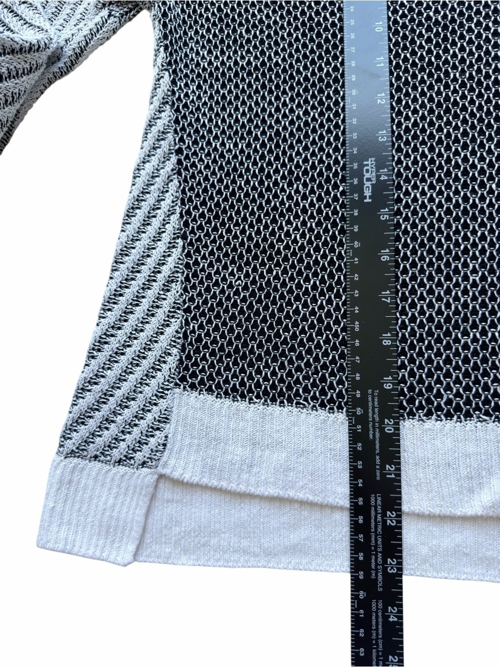Eileen Fisher White and Black Knit Crewneck Sweater with White Trim Size XS - Picture 5 of 10